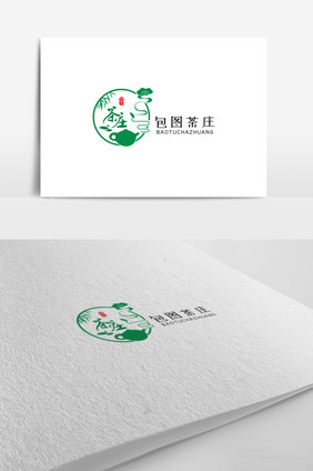 创意中国风传统茶标志logo设计