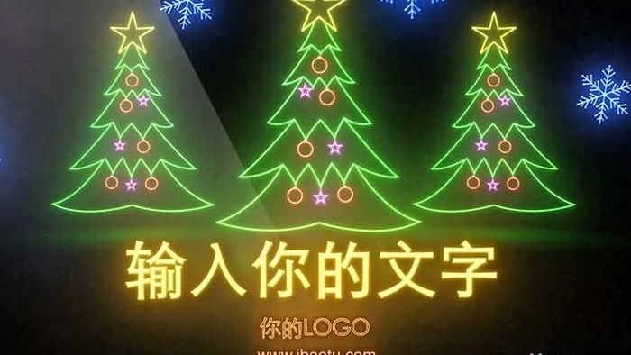 圣诞节日霓虹灯冬季装饰元素LOGO展示