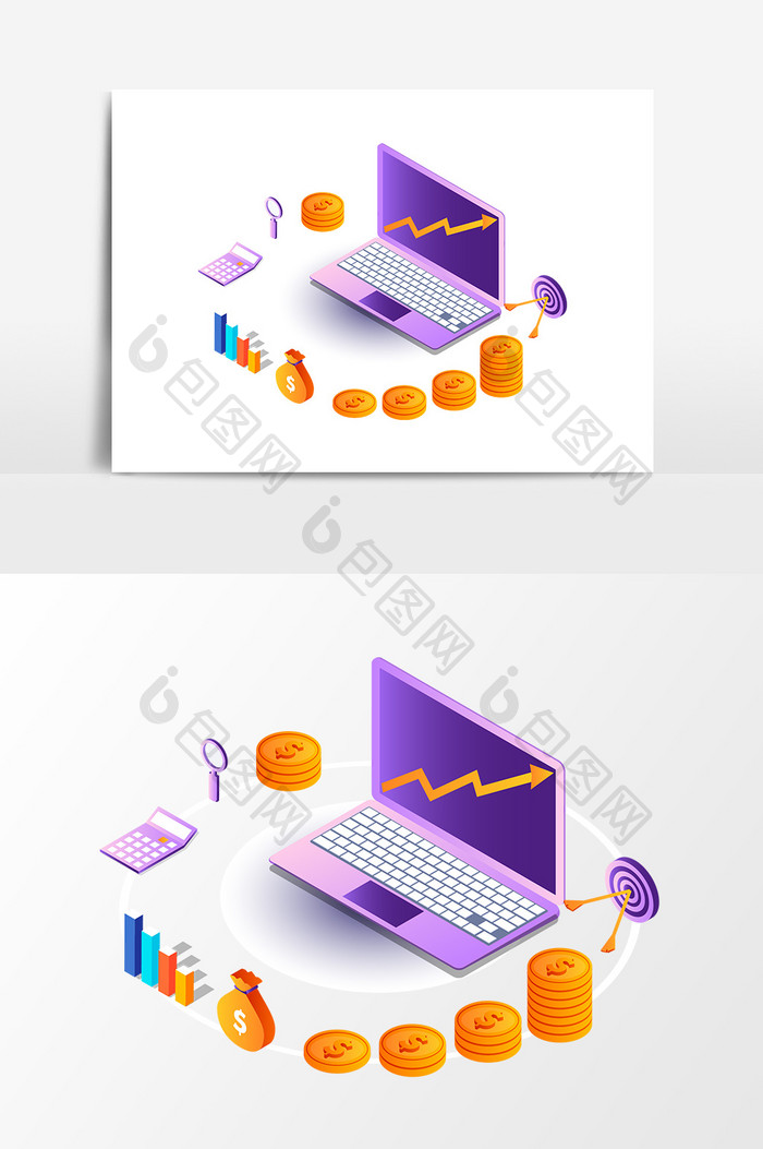 卡通手绘理财投资设计元素