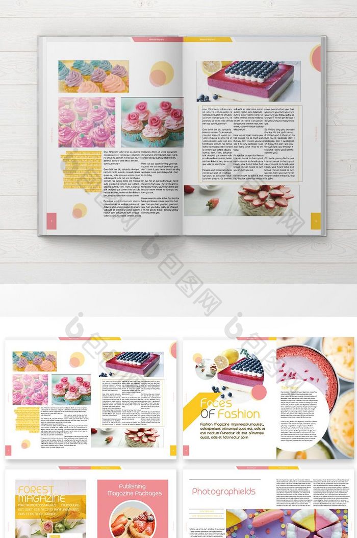 清新粉色蛋糕烘焙画册