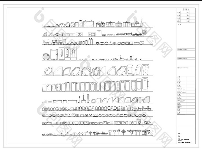 卫生间常用CAD图库模型