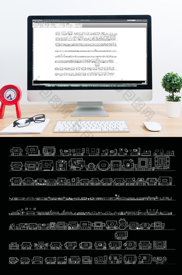 室内沙发常用CAD模型图库图片图片