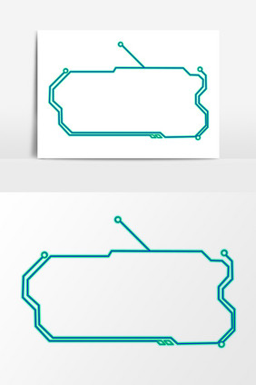 手绘风蓝色科技装饰边框