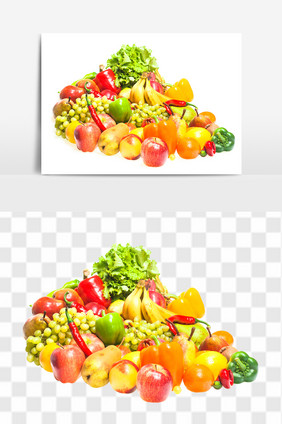 新鲜水果蔬菜组合大全元素