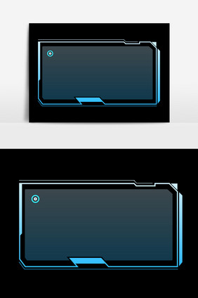 蓝色渐未来智能科技矩形边框元素