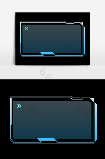 蓝色渐未来智能科技矩形边框元素图片