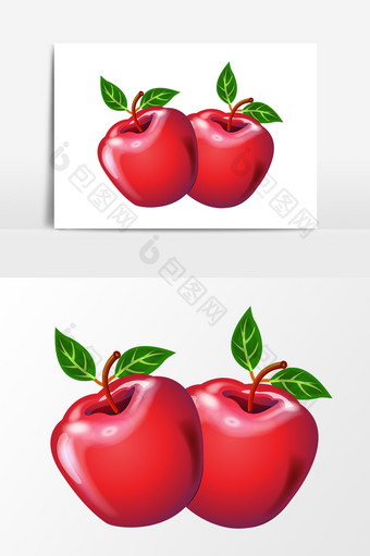手绘苹果元素设计图片