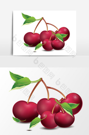 卡通樱桃设计元素图片