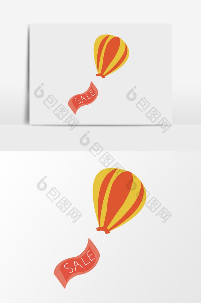 手绘打折促销气球插画元素