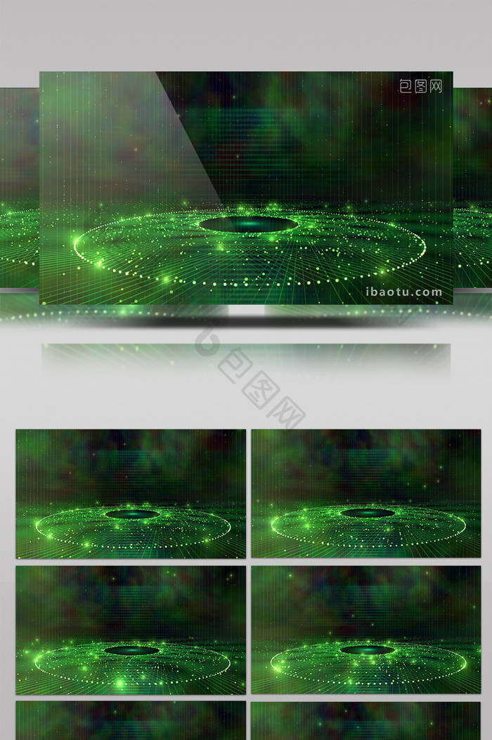 绿色色调大气梦幻圆形动感时尚晚会背景视频