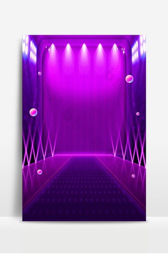 紫色梦幻舞台灯光电商海报背景图图片