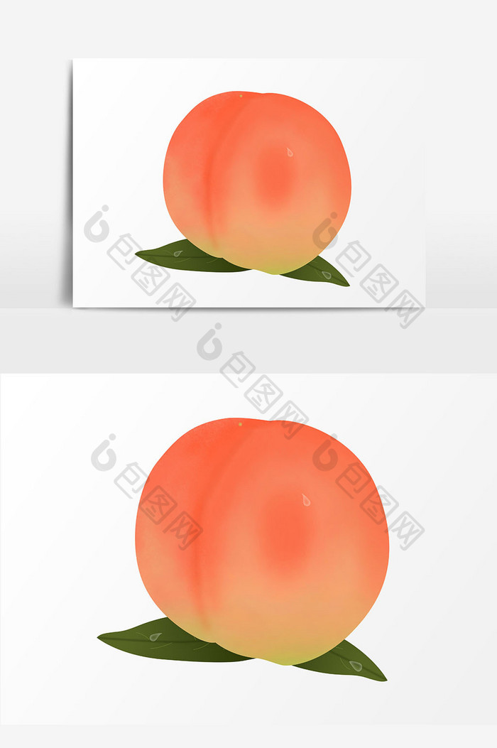 卡通水果桃子形象元素