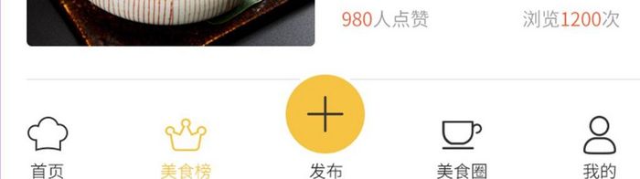 简洁美食APP排行榜ui移动界面