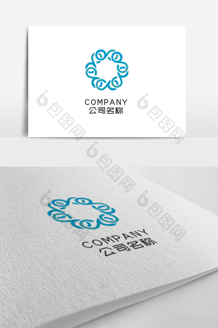 创意锁链互联网企业标志logo设计