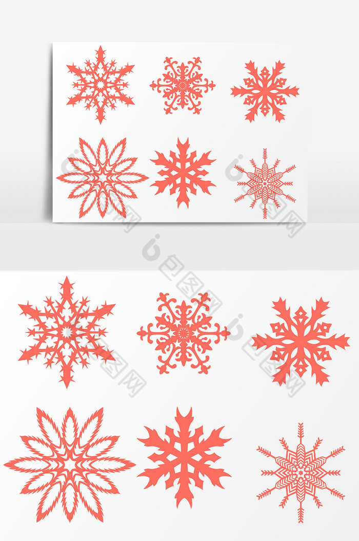 珊瑚橘雪花装饰图片图片