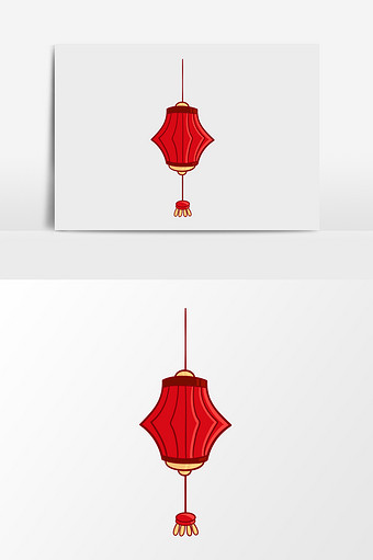 手绘传统的红灯笼插画元素图片