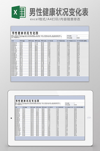 男性健康状况变化表图片