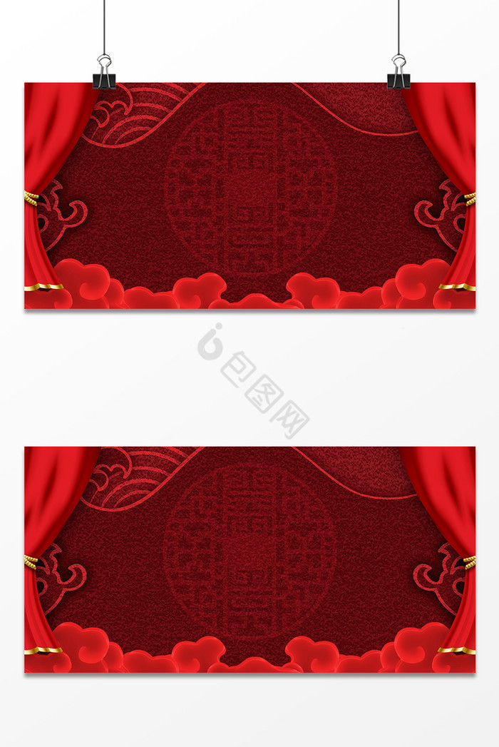 帷幔窗花新年元旦图图片