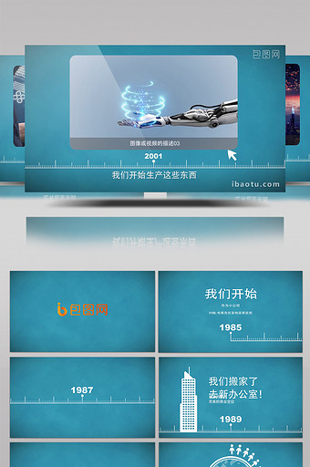 公司企业时间线事件记录发展宣传AE模板图片