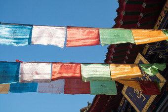 寺庙经幡特写