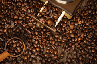 咖啡豆平铺背景图