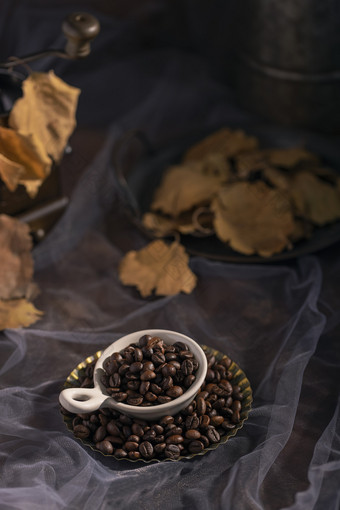 咖啡豆秋季创意图片