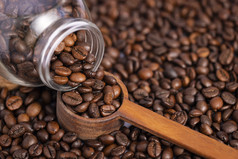 咖啡豆创意咖啡厅图片