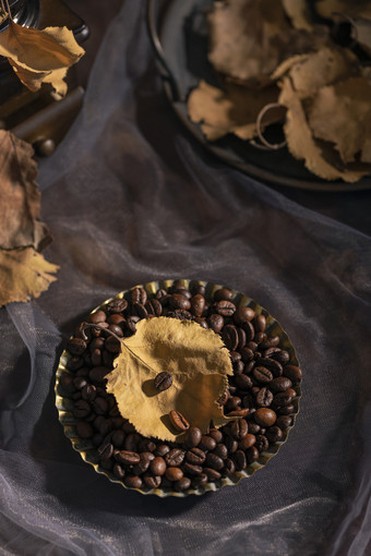 咖啡豆创意秋季风格图片