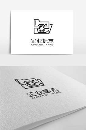 创意黑色摄影工作室标志logo设计