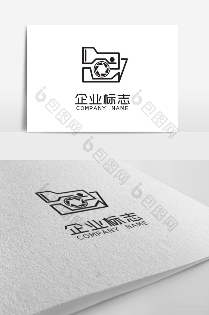 创意黑色摄影工作室标志logo设计