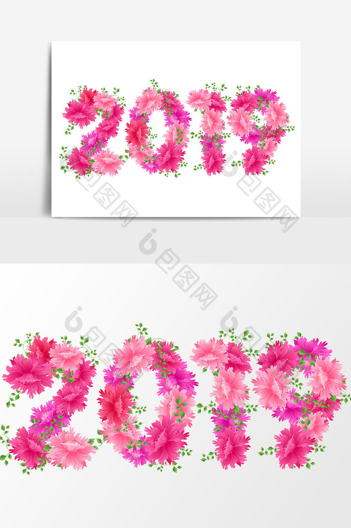 花朵数字2019图片图片