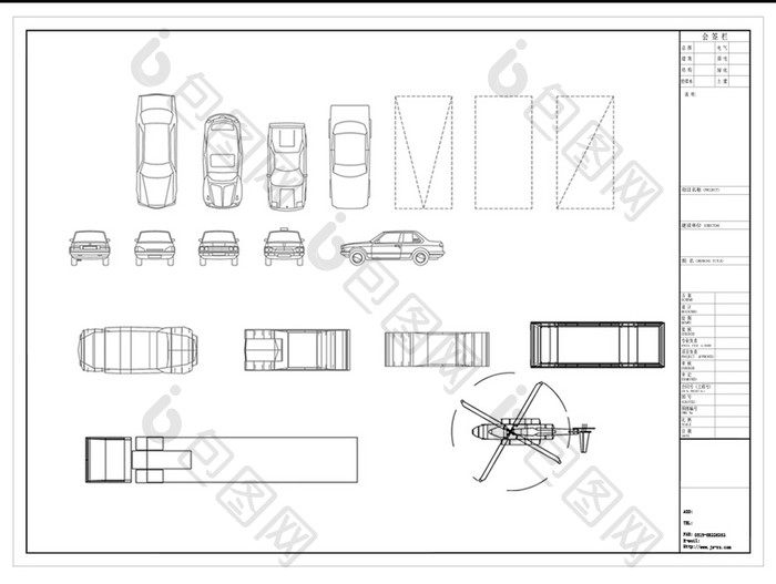 CAD车位汽车飞机图库图块