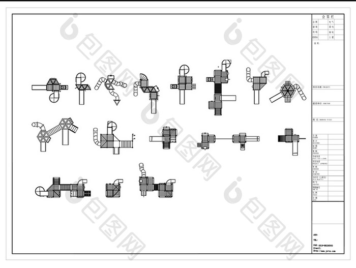CAD儿童游乐场设备平面图库