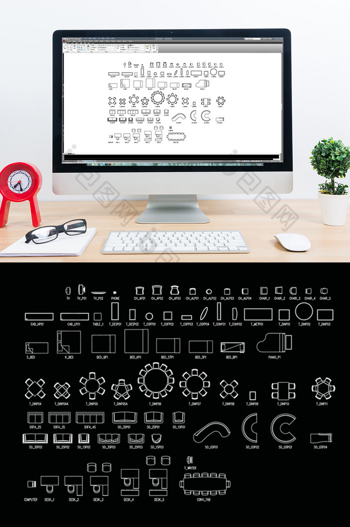 家具陈设CAD标准图块图库