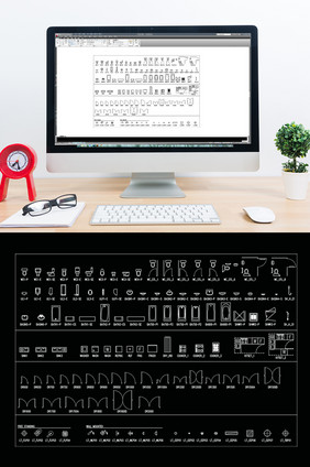 CAD门卫浴标准图块