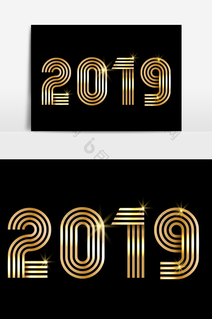 2019金色线条创意字体设计