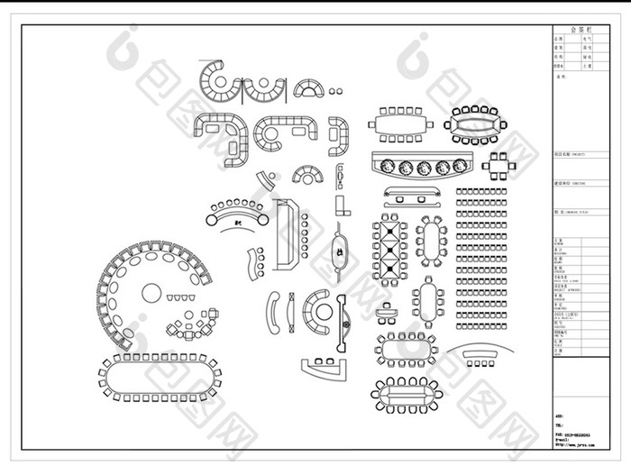 大型会议室办公室CAD常用图库