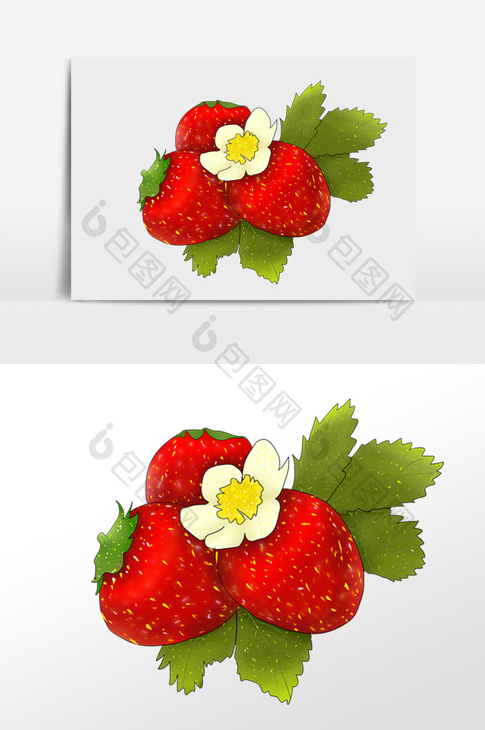 手绘农业草莓素材