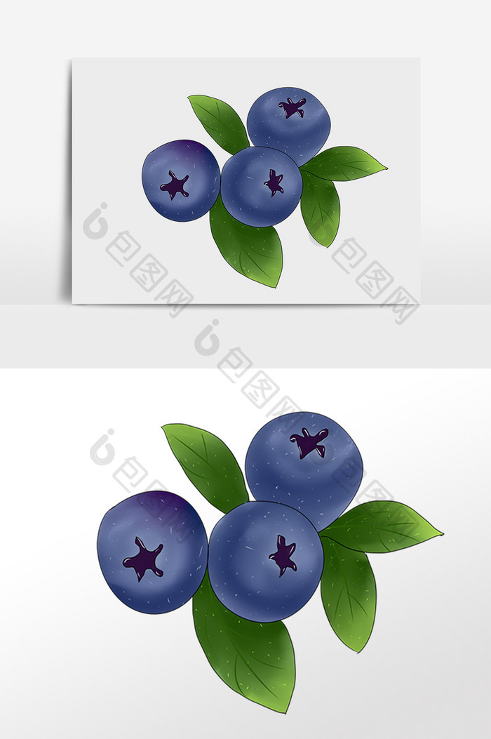 手绘农业新鲜蓝莓素材