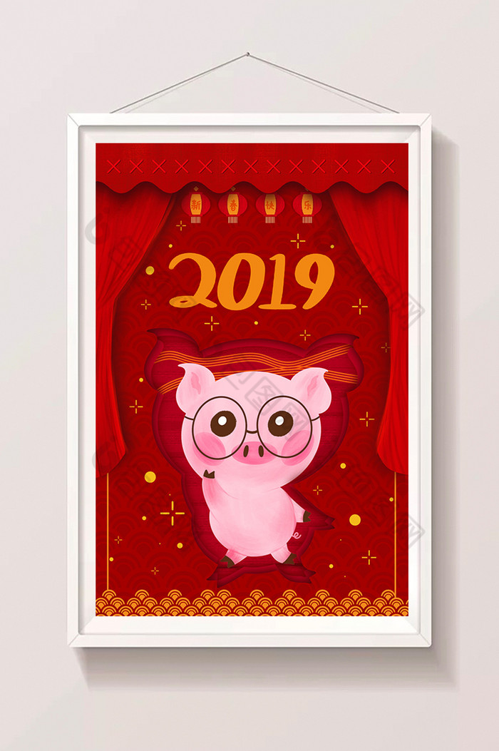 2019新年猪年插画图片图片