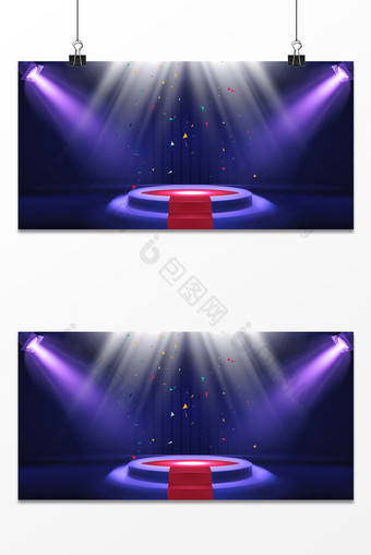 梦幻舞台大气光束简约颁奖总结年会背景图片
