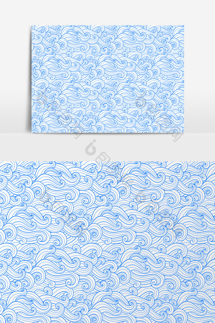 中国风蓝色花纹图案设计元素