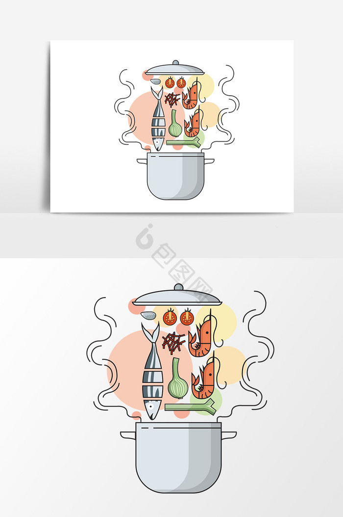 烹饪海鲜食物图片