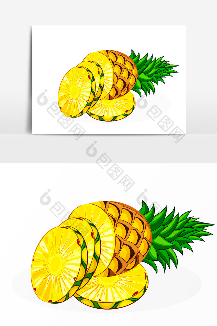 手绘菠萝元素设计