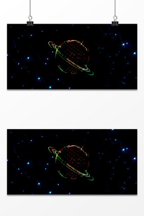 商务科技炫彩星球光点背景图