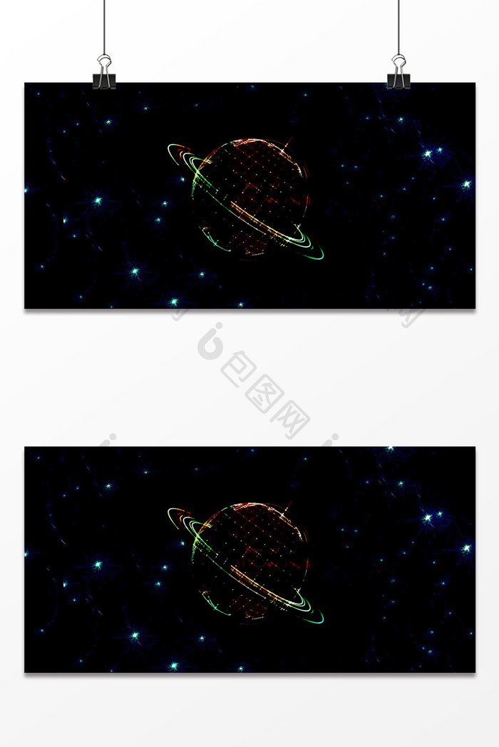 商务科技炫彩星球光点背景图