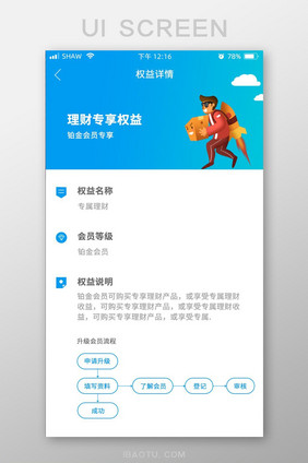 UI移动界面app会员权益会员升级详情页