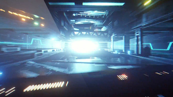 科技隧道蓝色线条动感企业宣传合成视频素材