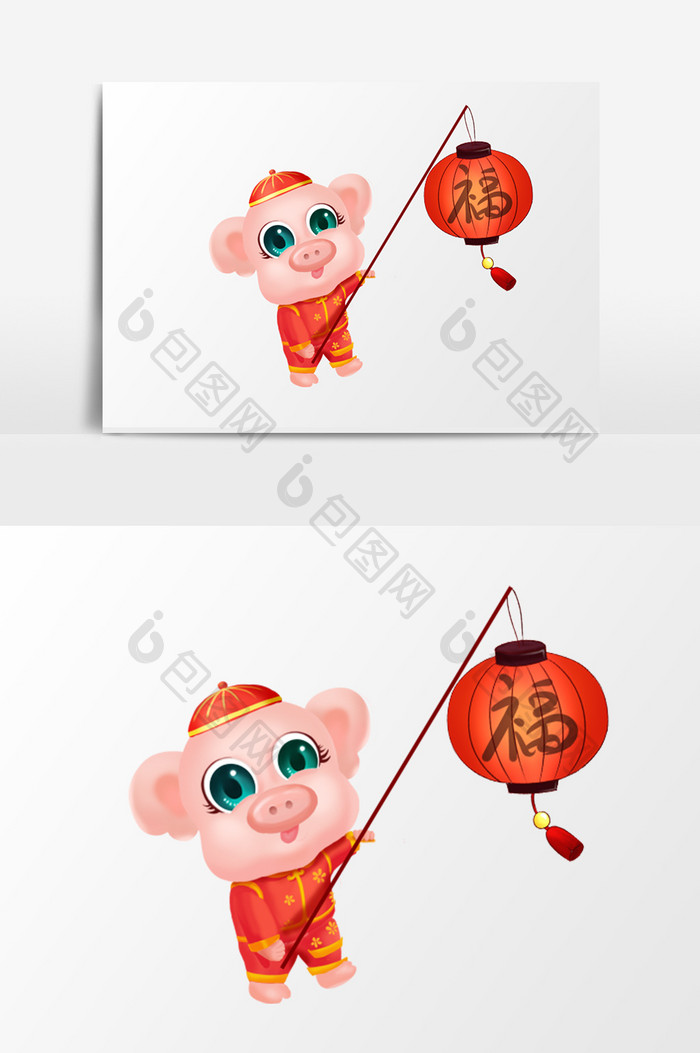 中国风卡通猪年元素形象