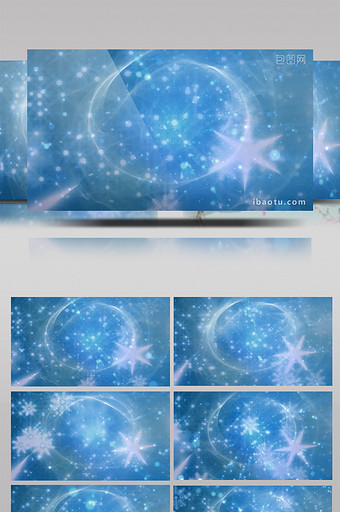 梦幻的雪花飘落动态背景视频素材LED背景图片